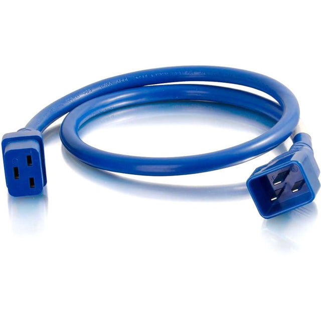 C2G 3ft 12AWG Power Cord (IEC320C20 to IEC320C19) - Blue