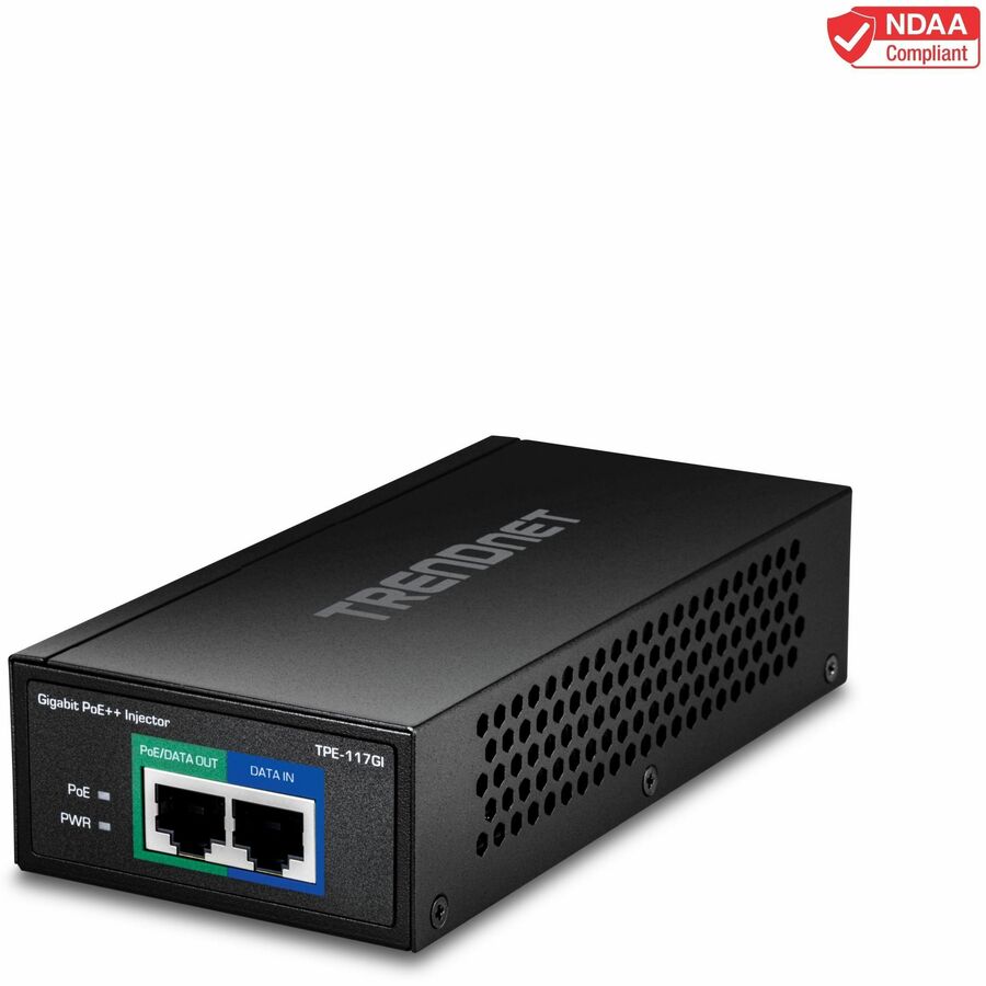 TRENDnet TPE-117GI Gigabit Ultra PoE+ Injector * 60W Power Supply for ...