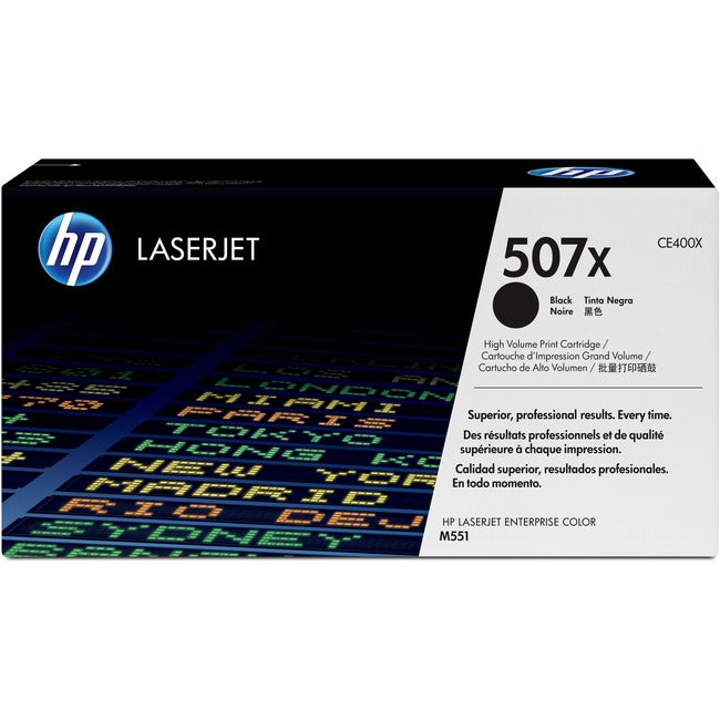 HP 507X (CE400X) Original Laser Toner Cartridge - Single Pack - Black - 1 Each