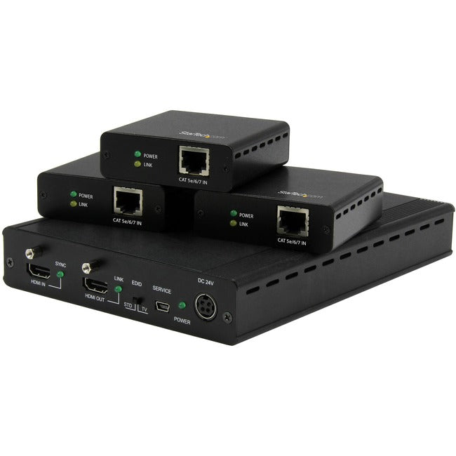 StarTech.com Kit d'extension HDBaseT 3 ports avec 3 récepteurs - Répartiteur HDMI 1x3 sur CAT5e/CAT6 - Système de distribution HDBaseT 1 vers 3 - Jusqu'à 4K