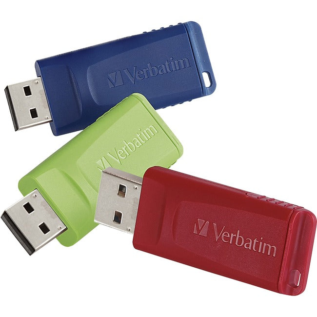 Microban 32GB Store 'n' Go USB Flash Drive - 3pk - Red, Green, Blue