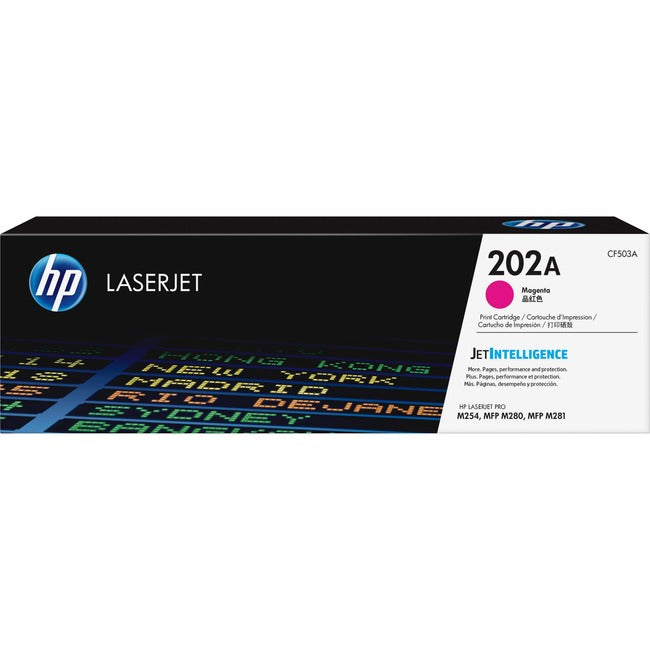 Cartouche de toner laser HP 202A (CF503A) d'origine à rendement standard - Magenta - 1 unité