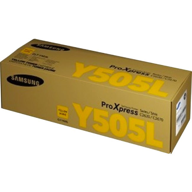 Samsung CLT-Y505L (SU514A) High Yield Laser Toner Cartridge - Yellow - 1 Each