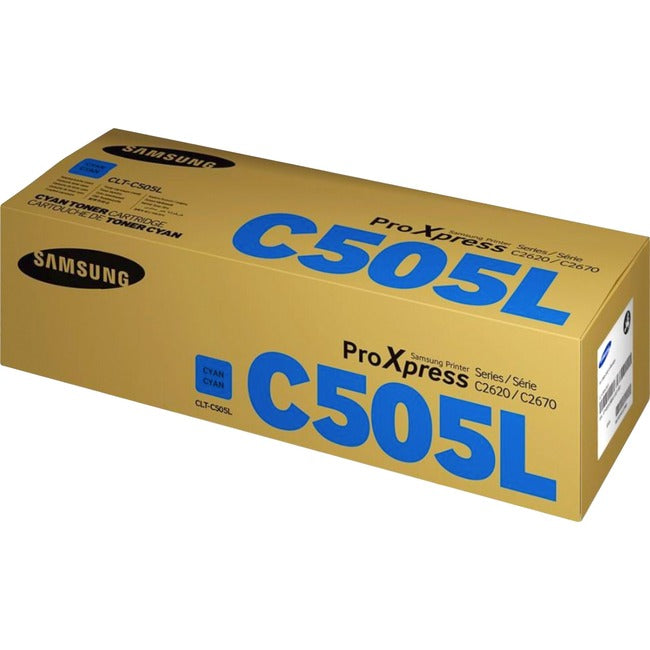 Samsung CLT-C505L (SU037A) High Yield Laser Toner Cartridge - Cyan - 1 Each