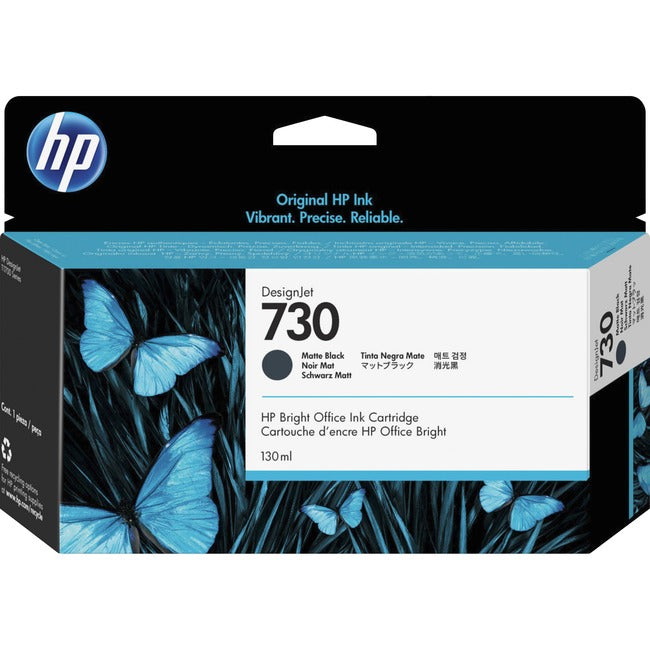 HP 730 (P2V65A) Original Inkjet Ink Cartridge - Matte Black - 1 Each