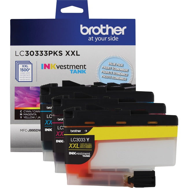 Brother LC30333PKS Original Inkjet Ink Cartridge - Magenta, Yellow, Cyan - 1 Pack