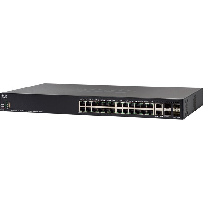 Wired Switch SG350X-24,1RU,16000 MAC Address,support SNMP, DHCP, IPv4, IPv6, Sys