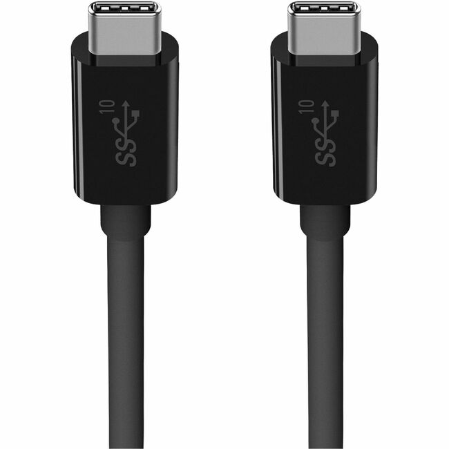 Câble USB-C vers USB-C 100 W Belkin - USB 3.1 - 10 Gbit/s - Audio/Vidéo 4K - M/M - 1 m/3,3 pi - Noir