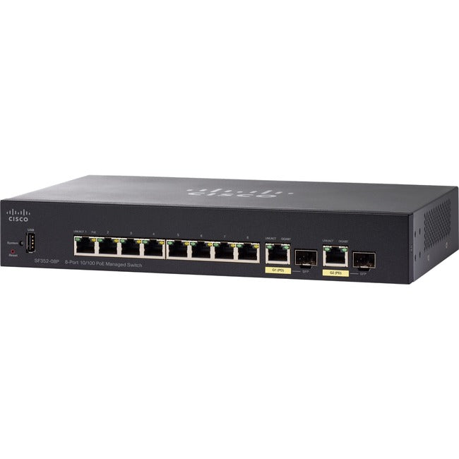 Cisco SF352-08P 8-prt10/100POEManagedSwitch REMANUFACTURED