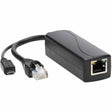 PoE to USB Micro-B and RJ45 Active Splitter - 802.af, 48V to 5V 1A, Up to 328 ft