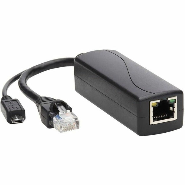 PoE to USB Micro-B and RJ45 Active Splitter - 802.af, 48V to 5V 1A, Up to 328 ft