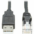 USB-A to RJ45 Rollover Console Cable (M/M) -Cisco Compatible, 250 Kbps, 15 ft.,