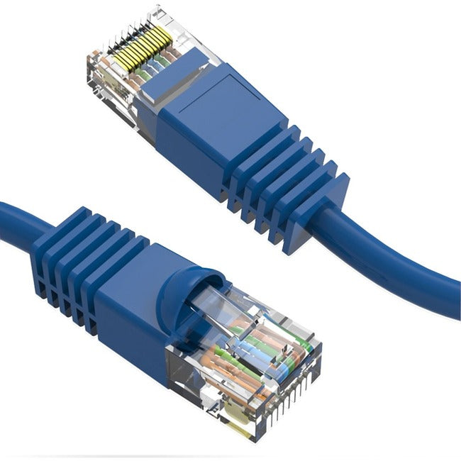 CÂBLE DE RACCORDEMENT AXIOM 18 POUCES CAT6 UTP 550 MHZ AVEC BOTTINE MOULÉE ANTI-ACCROCHAGE (BLEU)