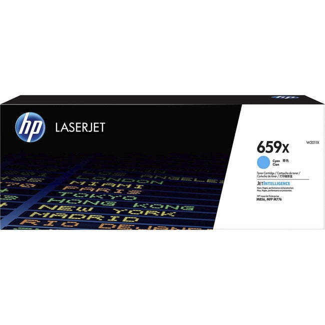 Cartouche de toner laser HP 659X (W2011X) d'origine à haut rendement - Cyan - 1 unité