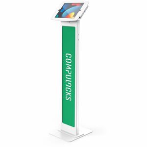 COMPULOCKS IPAD 10.2  SPACE ENCLOSURE BRANDABLE FLOOR STAND WHITE