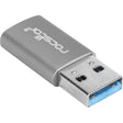 Rocstor Premium USB 3.0 to USB C Slim Aluminum Space Gray Adapter - USB Type-C - 1 x Type 1 x USB 3.0 Type Male - 1 x Type C Female USB - Aluminum Case - USB 3.0 HI-SPEED USB TYPE A to USB-C M/F SLIM/COMPACT - Type C Female USB - Type A Male USB - Nickel