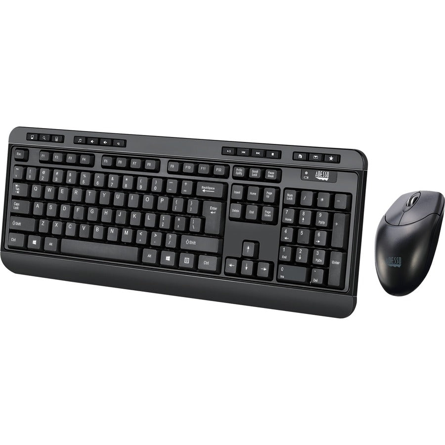 Adesso WKB-1320CB Antimicrobial Wireless Desktop Keyboard and Mouse Combo