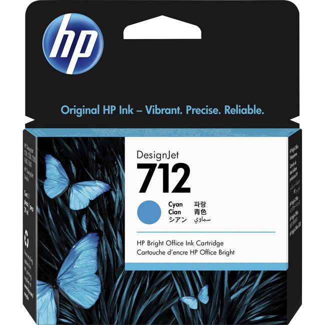 HP 712 Original Inkjet Ink Cartridge - Cyan - 1 Each