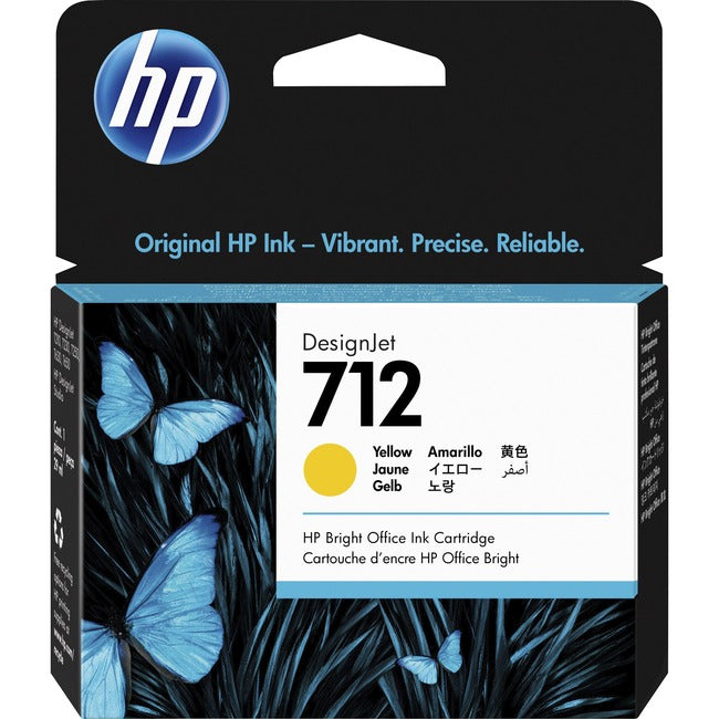 HP 712 Original Inkjet Ink Cartridge - Yellow - 1 Each