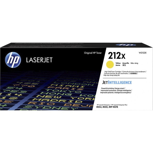 Cartouche de toner laser HP 212X d'origine à haut rendement - Jaune - 1 unité