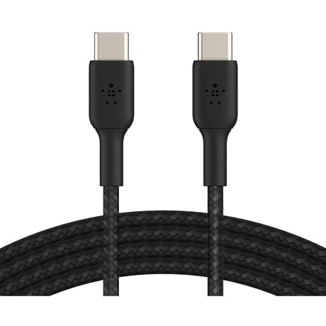 Belkin 60W USB-C to USB-C Cable - 480 Mbps - Nylon, Braided - M/M - 2m/6.6ft - Black