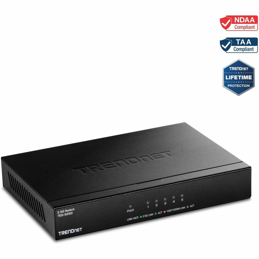 TRENDnet TEG-S350 5-Port Unmanaged 2.5G Switch for High-Speed Networking