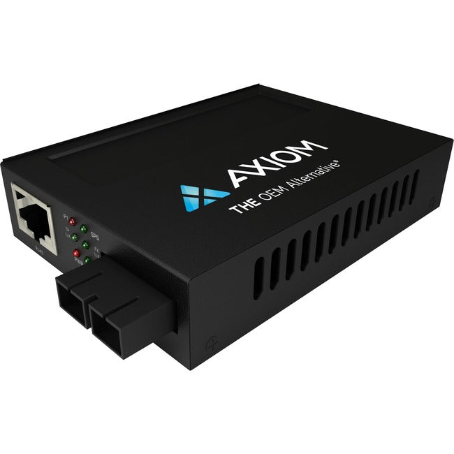 Convertisseur de média fibre optique Axiom 1 Gbps POE+ RJ45 vers 1000BASE-SX - MMF, SC, 550 m, 850 nm