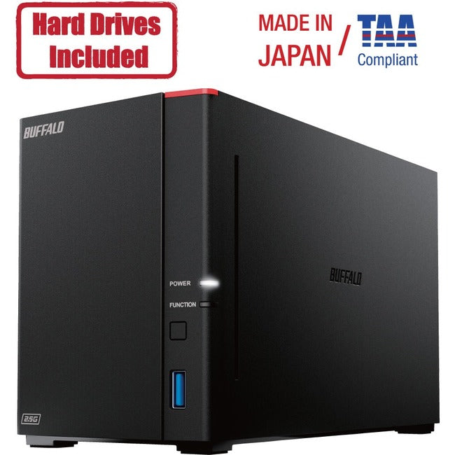 BUFFALO LinkStation SoHo 720 Home-Office Personal Cloud NAS Storage 4TB Hard Drives Included