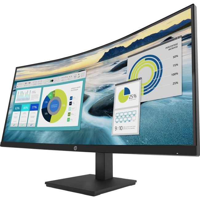 Moniteur LCD incurvé HP P34HC G4 34" WQHD - 21:9 - Noir