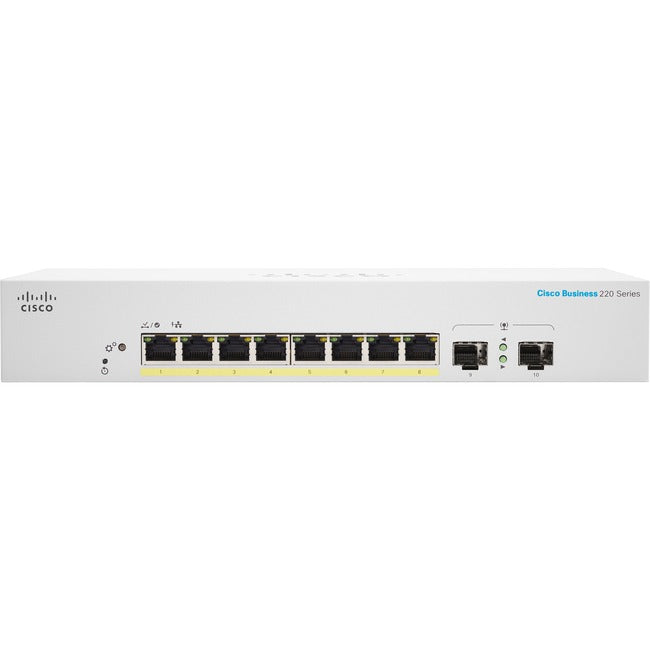 CBS220 SMART 8-PORT GE, POE, EXT PS, 2X1G SFP