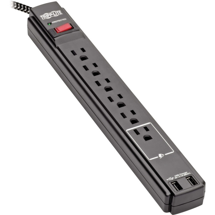 Tripp Lite by Eaton Safe-IT TLP610BUAM 6-Outlet Surge Suppressor with USB Charging Ports