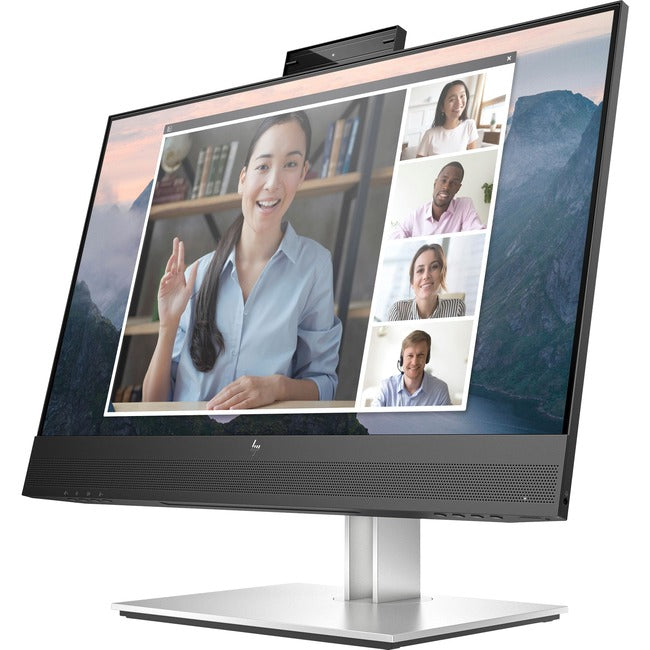 Moniteur LCD Full HD HP E24mv G4 24" avec webcam - 16:9 - Noir, Argent