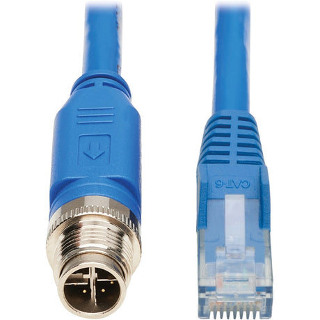 TRIPP M12 X-CODE CAT6 1G UTP CMR-LP ETHERNET CABLE M12 M/RJ45 M IP68 POE BLUE 10