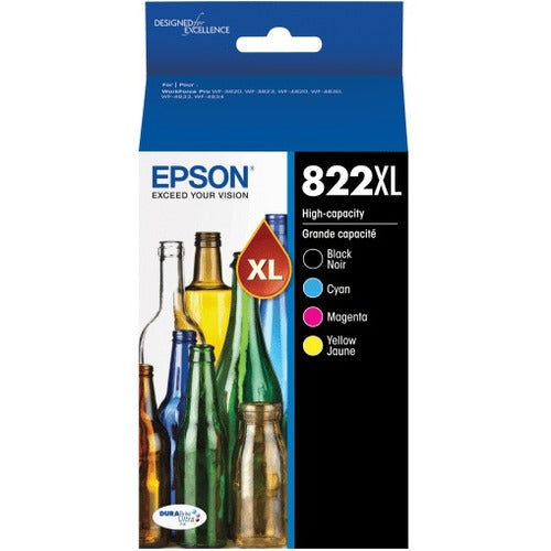 Epson DURABrite 822XL Original High Yield Inkjet Ink Cartridge - Black, Cyan, Magenta, Yellow - 4 / Pack