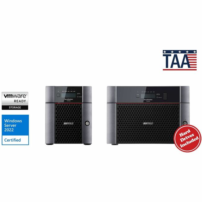 BUFFALO TeraStation 5420 4-Bay 16TB (4x4TB) Business Desktop NAS Storage Hard Drives Included