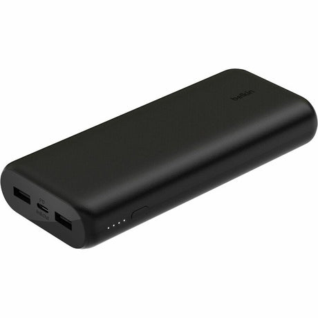 Belkin 20W 3-port USB Power Bank - 20K mAh - 2xUSB-A (12W), 1xUSB-C (15W) - Portable Charger - w/ USB-C to USB-C Cable - Black