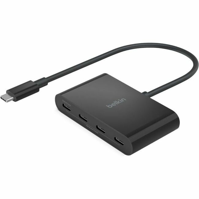 Hub USB-C Belkin Connect à 4 ports, adaptateur, 4 ports USB-C et 100 W PD, transfert de données max. 10 Gbit/s pour Mac/Chromebook