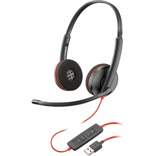 Poly Blackwire C3220 USB-A Black Headset (Bulk Qty.50)