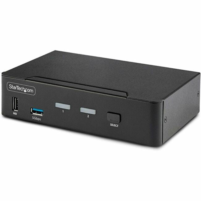 StarTech.com Commutateur KVM DisplayPort 1.4 à 2 ports, 8K 60 Hz / 4K 144 Hz, 2 ports USB 3.0, 4 ports USB 2.0, commutation par raccourci clavier, conforme TAA