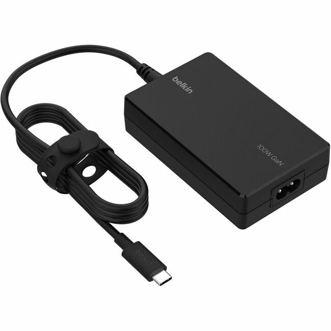 Belkin Portable USB-C Core GaN Power Adapter - 100W - w/ 8ft Power Cable - Laptop Charger - Black