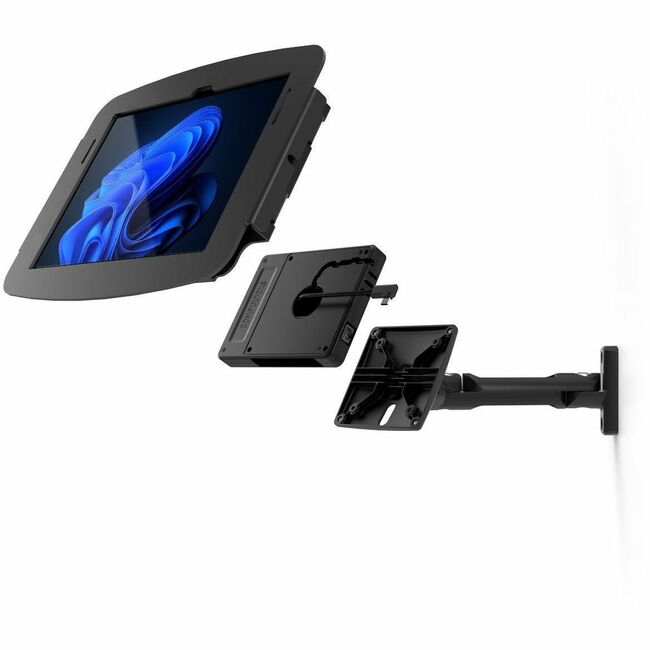 COMPULOCKS SURFACE GO (1-4 GEN) SPACE ENCLOSURE SWING WALL MOUNT PLUS HUB BLACK