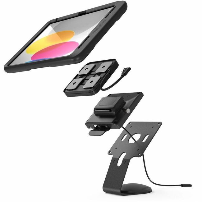 COMPULOCKS IPAD 10,9 POUCES 10E GÉNÉRATION POWERMOVE CORE SUPPORT DE COMPTOIR OU SUPPORT MURAL NOIR