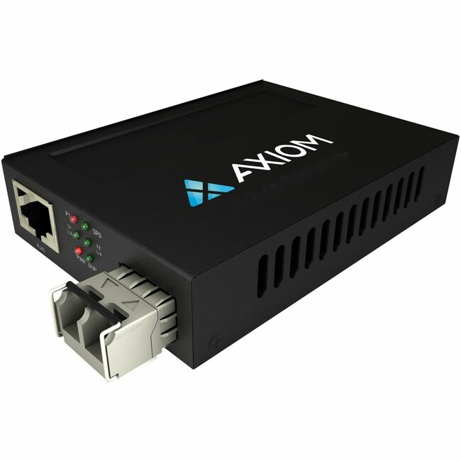 CONVERTISSEUR DE SUPPORT AXIOM 100MBS POE RJ45 VERS FIBRE OPTIQUE 100BASE-FX - MMF, LC, 2KM, 1310NM