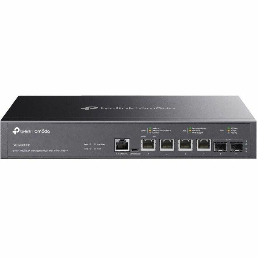 TP-Link SX3206HPP 6-Port 10GE L2+ Managed Switch with 4-Port PoE++