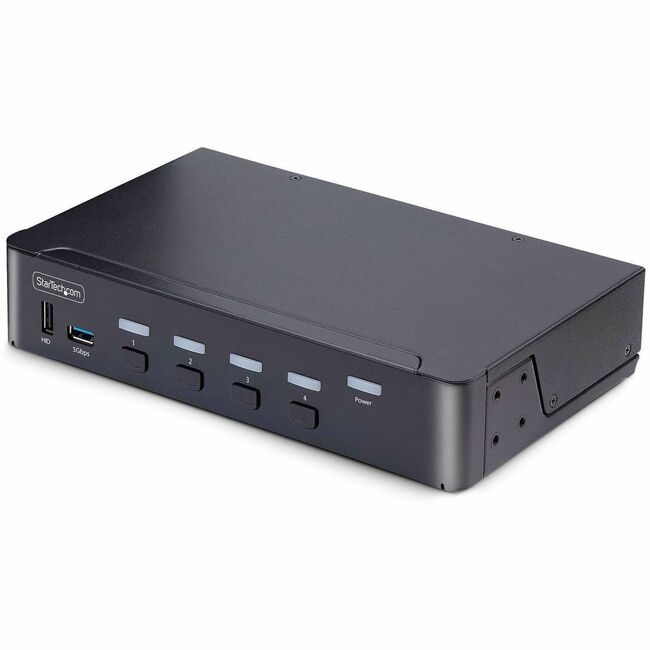 StarTech.com Commutateur KVM DisplayPort 1.4 à 4 ports, 8K 60 Hz / 4K 144 Hz, 2 ports USB 3.0, 4 ports USB 2.0, commutation par raccourci clavier, conforme TAA