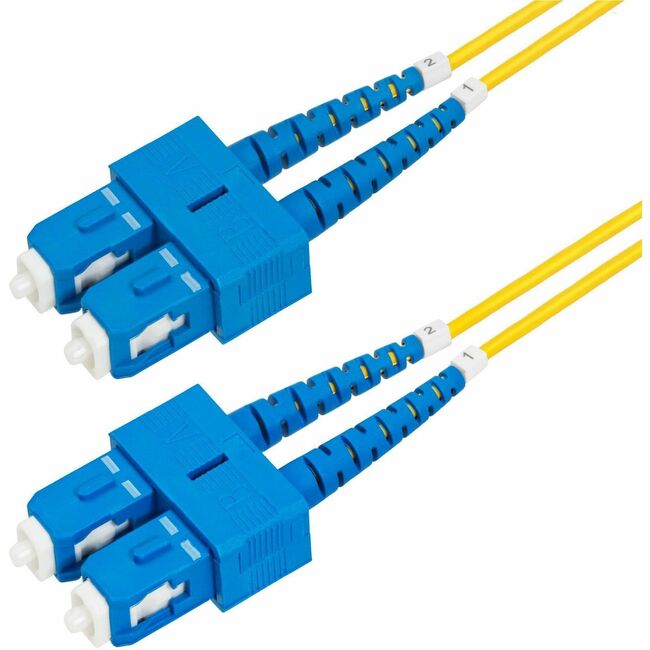 1M (3.3FT) SC TO SC (UPC) OS2 SINGLE MODE DUPLEX FIBER OPTIC CABLE, 9/125 M, 40G