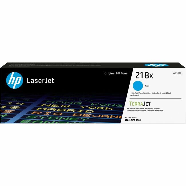 Cartouche de toner laser HP 218X d'origine à haut rendement - Pack cyan