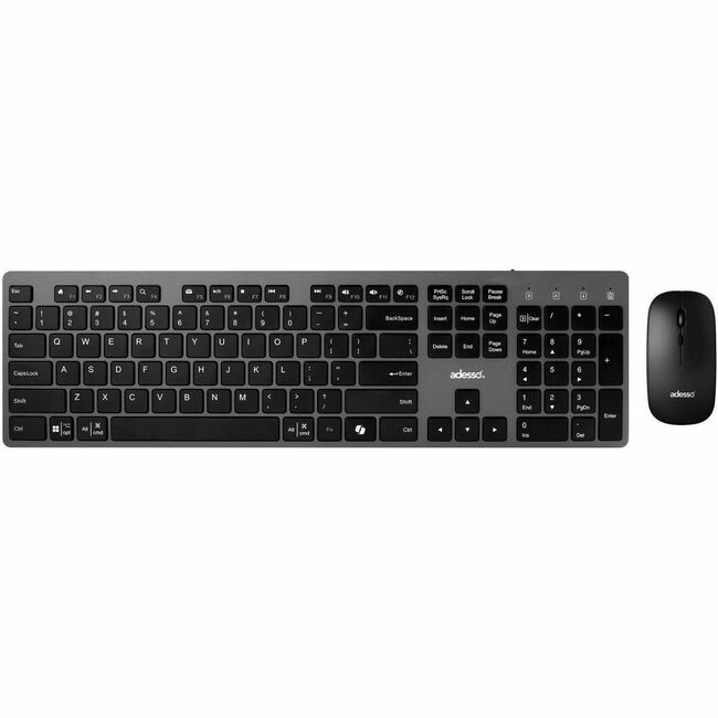 CLAVIER ET SOURIS DE BUREAU SANS FIL ADESSO MULTI OS À COMMUTATEUR À CISEAUX