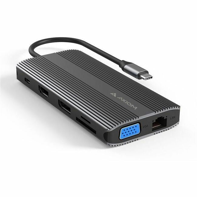 ADAPTATEUR HUB MULTIPORT USB-C 12 EN 1 AXIOM AVEC ADAPTATEUR D'ALIMENTATION USB-C 90 W