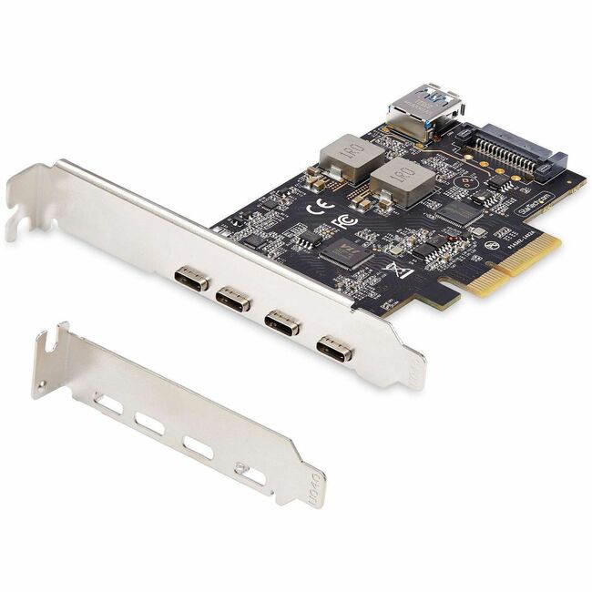StarTech.com Carte PCIe USB 5 ports, USB 3.2 10 Gbit/s, carte PCI Express avec 4 ports USB-C, 1 port interne USB-A